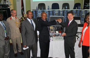 The British High Commissioner hands over equipment to the Kenya Airports Authority