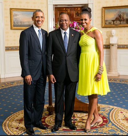 President Kenyatta with President Obama and Mrs Obama
